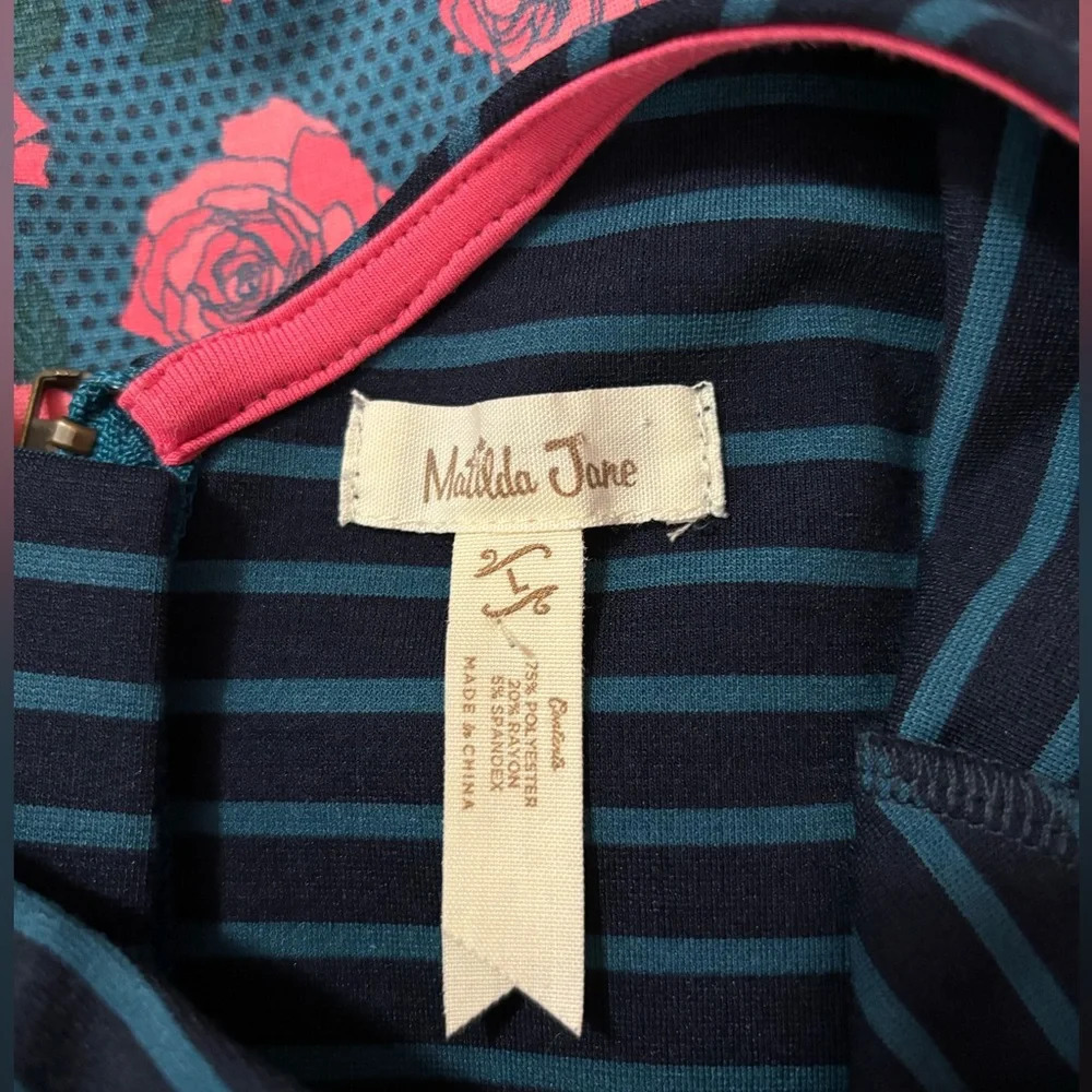 Matilda Jane Friends Forever Peyton Fit and Flare Rose Print Dress - Picture 9 of 10